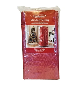 Neu Ferienhaus rot stehender Weihnachtsbaum Tasche Aufbewahrung Abdeckung 90" lang x 56" - Bild 1 von 2