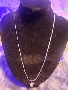 16" Silver plated Chain With Gorgeous Purple Glass Pearl - Picture 1 of 9