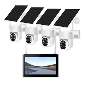 Sistema inalámbrico de cámaras de seguridad con domo de batería solar y monitor - Picture 1 of 9