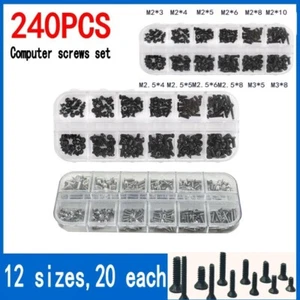 240-teiliges Set Laptop Computer Schrauben Set für HP Dell Lenovo Sony Samsung 12 Größen - Bild 1 von 5