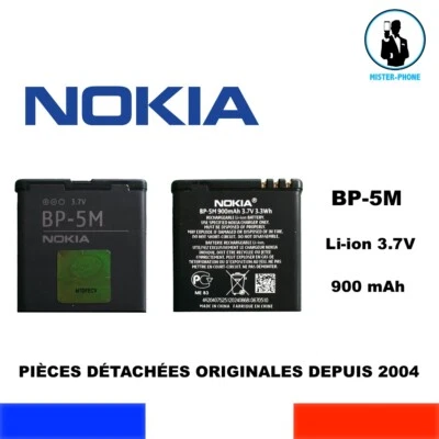 BATTERIE ORIGINALE NOKIA BP-5M BP5M OEM 900mAh 3,3Wh 3,7V GENUINE NEW BATTERY