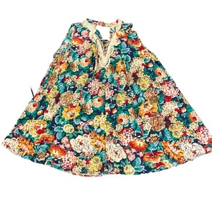 NWT Umgee Tunic Dress Womens Large Mini Shift Boho Tassled Tank Dress Flowy - Picture 1 of 6