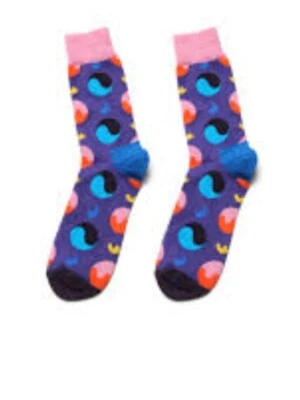 Модные короткие носки фиолетовый многоцветный Инь Ян знак размер 5-11 одна пара - Изображение 1 из 2