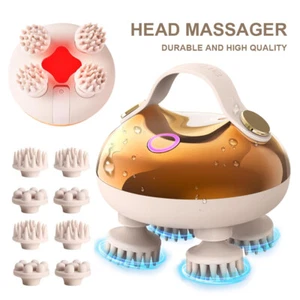 UK Waterproof Electric Head Brain Massage Wireless Scalp Massager Hair Growth - Picture 1 of 11