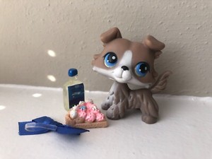 Littlest Pet Shop 100% Authentic LPS Lot #67 Collie Dog w Accessories