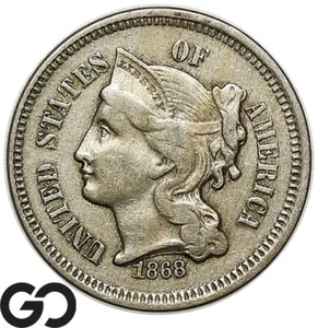 1868 Three Cent Nickel - Picture 1 of 3