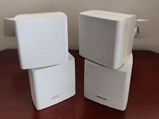 PAIR OF BOSE DOUBLE CUBE ACOUSTIMASS LIFESTYLE SPEAKERS. WHITE. W/MOUNT. WORKS 