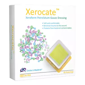 Xerocate Xeroform Petrolatum Gauze Dressing Box of 25 ( Expires 03-01-2025) - Picture 1 of 2