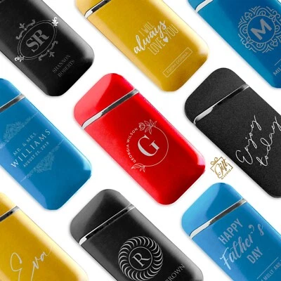 Personalized Engraved USB Rechargeable Lighter Windproof Arc Plasma Electric
