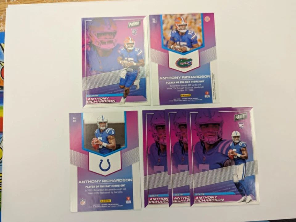 LOT of 6 Anthony Richardson 2023 Panini Player of the Day Rookie 2 #RC3 4 # AR - Image 1 of 1