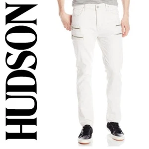 NWT (255$) Hudson Broderick front zip slouch skinny jeans in TOPF. SZ 38X34 - Picture 1 of 12