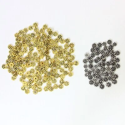 Conta espaçadora margarida em prata esterlina 3,5 mm e 4 mm, lote de 25 peças, espaçadores Bali - Imagem 1 de 4