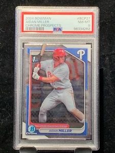 2024 Bowman Chrome Prospects #BCP27 Aidan Miller (RC) PSA 8 - Picture 1 of 3