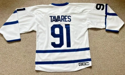 多伦多枫叶队 CCM 定制球衣 #91 John Tavares 全新 NHL 尺寸 LG — 第 1/4 张图片