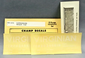 CHAMP O SCALE CN-101 VIRGINIAN STOCK CAR AUFKLEBER - Bild 1 von 1