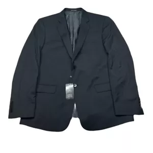 Armani Exchange Blazer Suit Separate Mens 44L 44 Black Modern Fit Wool $475 - Picture 1 of 13