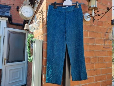 Boden Trousers 6 Petite Teal Bistro Cropped Trousers-WM343..TROU1 - Image 1 of 3