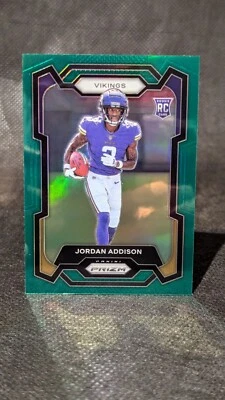 2023 Panini Prizm Green #368 Jordan Addison RC Minnesota Vikings - Image 1 of 2