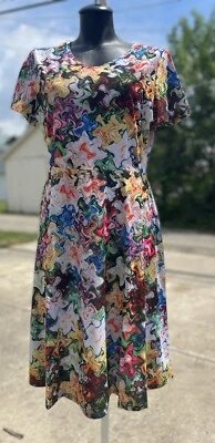 NUEVO Vestido Para Mujer S-XL Multicolor Floral Jardín Reflejos Hasta la Rodilla - Paragon Foto 1 de 4