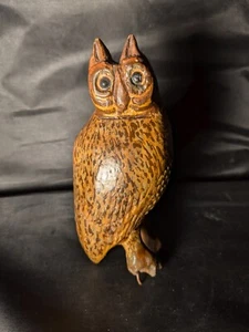5 1/2 Zoll Antike geschnitzte Volkskunst Eule im Stil Henoch Benner Köder Schnitzer - Bild 1 von 7