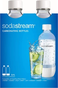 Classic Dishwasher Safe 1L Carbonating Bottle, Pack of 2 (White) - Picture 1 of 12