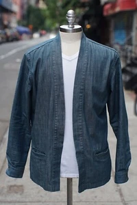 New Epaulet Men's Medium Kamigata Noragi Jacket Japanese Denim Made in LA USA M - Picture 1 of 5