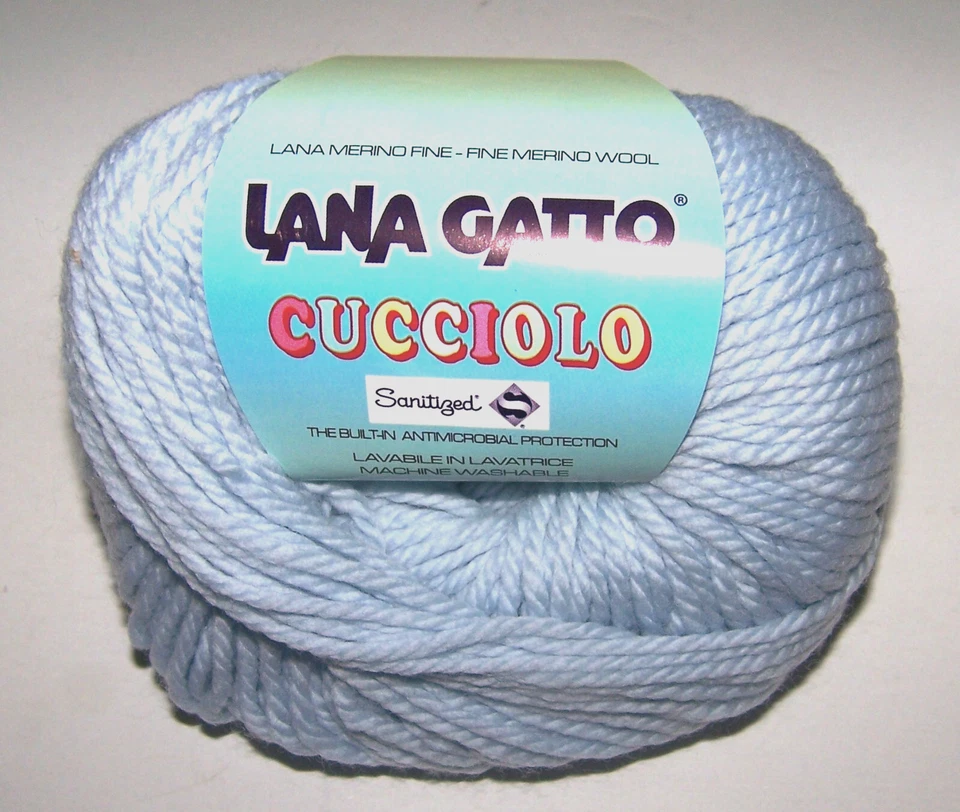 10 balls Lana Gatto CUCCIOLO Machine Washable Merino Wool Yarn #632 SOFT BLUE - Image 1 of 1