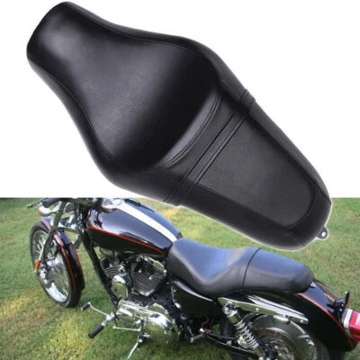 Black Driver Passenger Two Up Seat For Harley Sportster 883 1200 XL1200T Iron 48 - Image 1 of 4