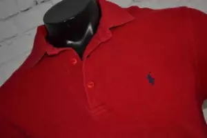 47163-a Vintage Polo Ralph Lauren Polo Shirt Red Cotton Size XL Boys Kids - Picture 1 of 8