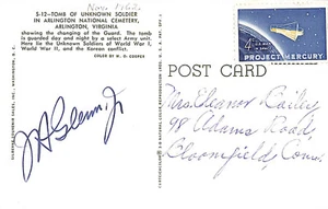 Autografo John Glenn Jr. su cartolina 1962 - Foto 1 di 3
