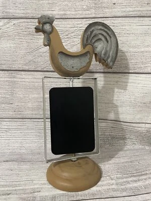 New Primitive Farmhouse Rustic ROOSTER WEATHER VANE CHALKBOARD Finial Sign 11” - Image 1 of 3