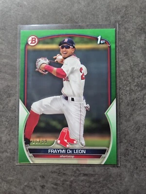 2023 Bowman Fraymi De Leon Green 1st Prospect #16/99 - Image 1 of 2