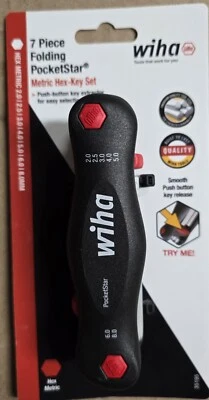 Wiha 35195 Metric Pocket Star Fold Up Key Set with Large Ergo Handle , 7-Piece - Image 1 of 3