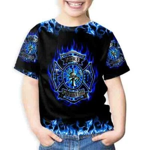 New Kids Tshirt Firefighter Fireman - Picture 1 of 3