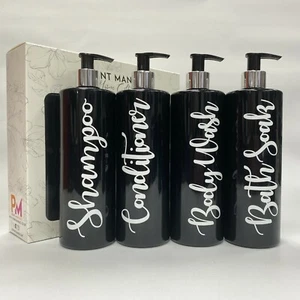 Mrs Hinch inspirierte schwarze personalisierte Pumpflasche Badezimmerlotion Shampoo - Bild 1 von 7