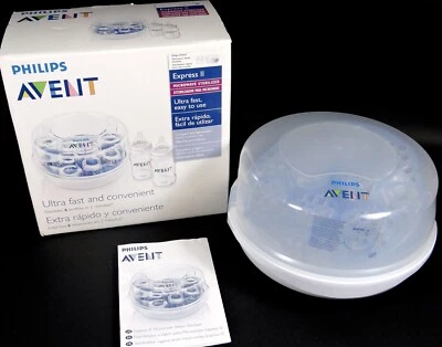 Avent 2 biberones 9 oz microondas esterilizador para 6 Express II estuche de viaje Foto 1 de 4