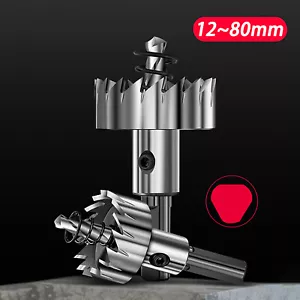 Ø 12-80 mm HSS Lochsäge Hartmetall Edelstahl Bohrkrone Kreisschneider Kernbohrer - Picture 1 of 45