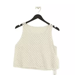 American Apparel Women's Blouse XS White 100% Cotton Sleeveless Round Neck Basic - Picture 1 of 6