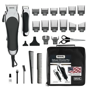 Wahl Clipper USA Deluxe Corded Chrome Pro Hair and Trimming Kit 79524-5201M - Picture 1 of 6