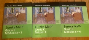 Spanish -Eureka Math - Grade K Student Edition Lot Of 3 Books Modules 2-6 SCHOOL - Picture 1 of 8