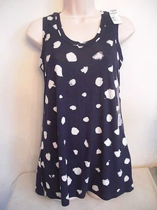 Simply Vera Vera Wang Rayon Black & White Casual Tank Top Size Small NWT $30 - Picture 1 of 5