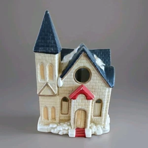 Vintage ceramic Christmas Church Tea light Holder  - Picture 1 of 6