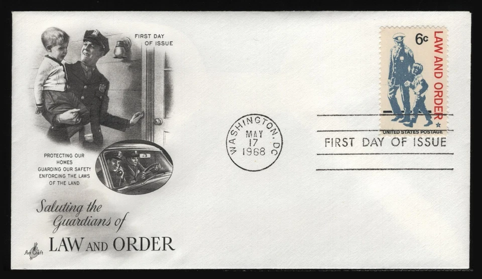 #1343 6c Ley y Orden, Artesanía FDC **CUALQUIER 5 = ENVÍO GRATUITO** Foto 1 de 1