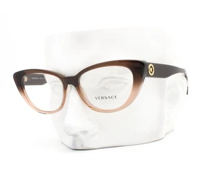 Versace MOD 3286 5332 Eyeglasses Glasses Crystal Brown Gradient Gold Medusa 54mm - Picture 1 of 8