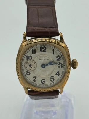 Antique Waltham WWI Trench Watch – 15 Jewel Manual Wind GF Cushion Case – Runs!  - Image 1 of 4