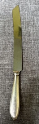 VTG Sheffield England Hand Etched Knife Sterling Silver Handle Stainless Blade - Image 1 of 4
