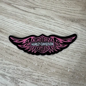 Harley Davidson Women's Ladies Diva Pink Angel Wings Sew On Patch Emblem - Picture 1 of 5