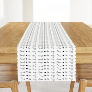 So Very Loved Black And White Typography Printed Table Runner - Picture 1 of 5