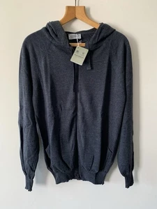 Luxus John Smedley Merinowolle anthrazit Hoodie Medium 21" Grube UVP 395 £ Geschenk  - Bild 1 von 8