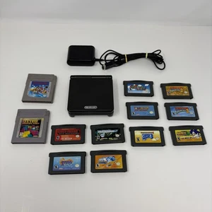 Game Boy Advance SP Black Bundle GBA AGS-001 w/ 12 Games - Picture 1 of 13